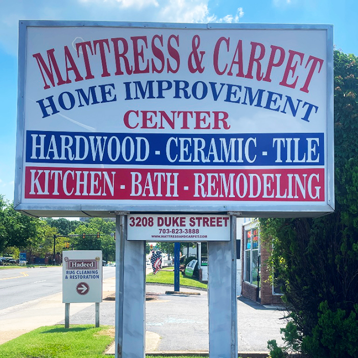 Mattress Carpet Alexandria VA Sign